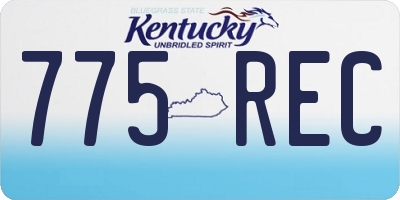 KY license plate 775REC