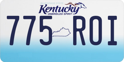 KY license plate 775ROI