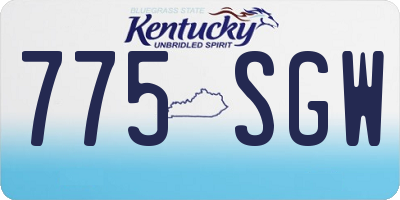 KY license plate 775SGW
