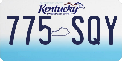 KY license plate 775SQY