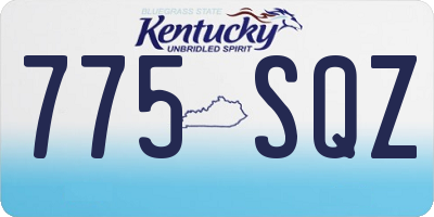KY license plate 775SQZ