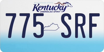 KY license plate 775SRF