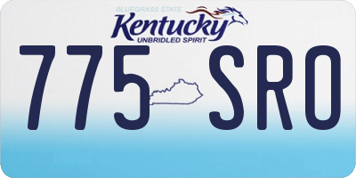 KY license plate 775SRO