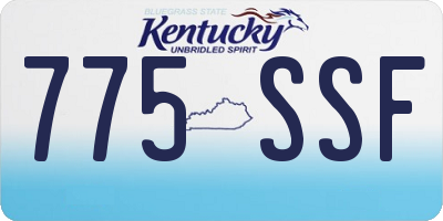 KY license plate 775SSF