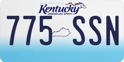 KY license plate 775SSN