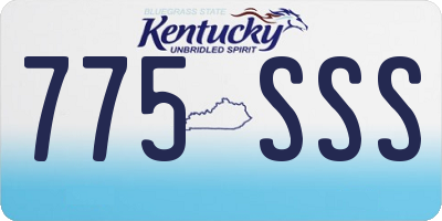 KY license plate 775SSS