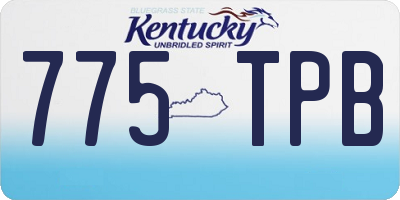 KY license plate 775TPB