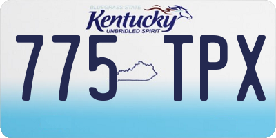KY license plate 775TPX