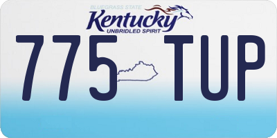 KY license plate 775TUP