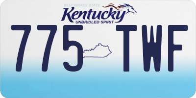 KY license plate 775TWF