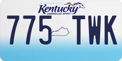 KY license plate 775TWK