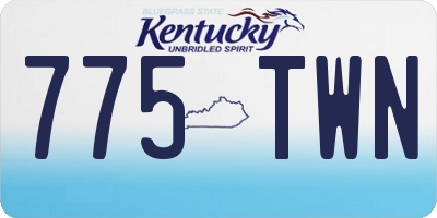 KY license plate 775TWN