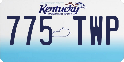 KY license plate 775TWP