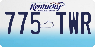 KY license plate 775TWR