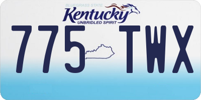 KY license plate 775TWX