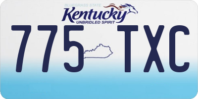 KY license plate 775TXC