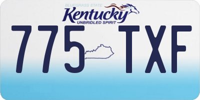 KY license plate 775TXF