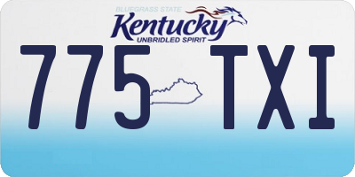 KY license plate 775TXI