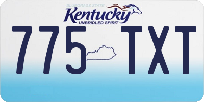 KY license plate 775TXT