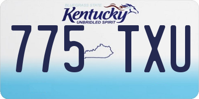 KY license plate 775TXU