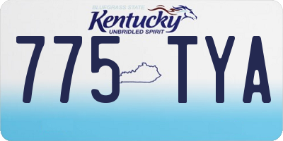 KY license plate 775TYA