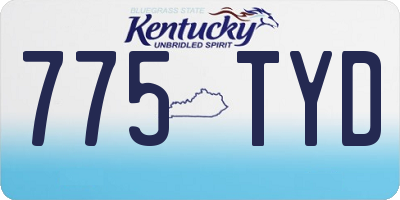 KY license plate 775TYD
