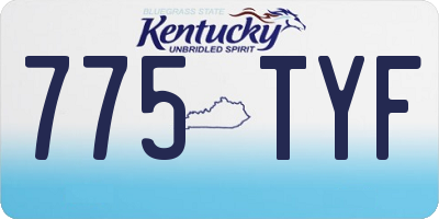 KY license plate 775TYF