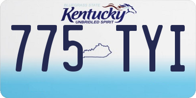 KY license plate 775TYI