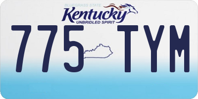 KY license plate 775TYM