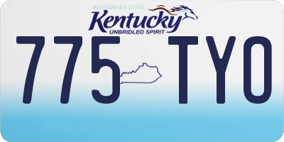 KY license plate 775TYO