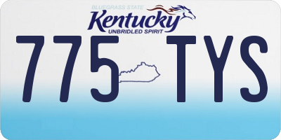 KY license plate 775TYS
