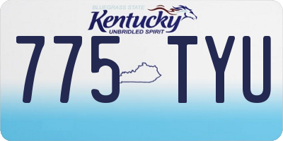 KY license plate 775TYU