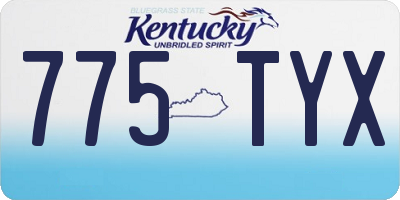 KY license plate 775TYX