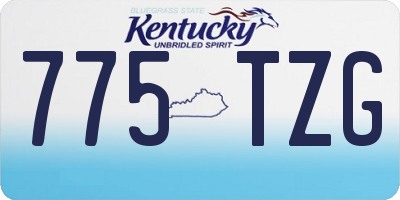 KY license plate 775TZG