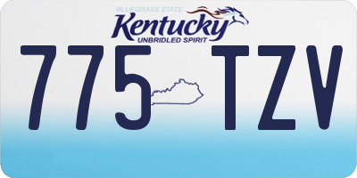 KY license plate 775TZV