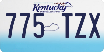 KY license plate 775TZX