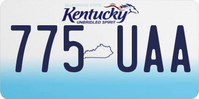 KY license plate 775UAA