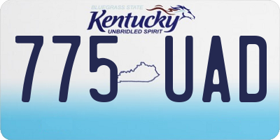 KY license plate 775UAD