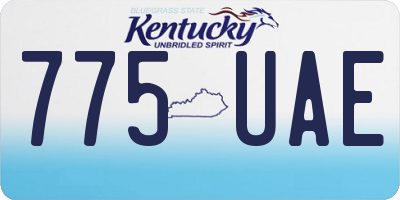 KY license plate 775UAE