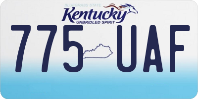 KY license plate 775UAF