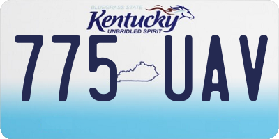 KY license plate 775UAV