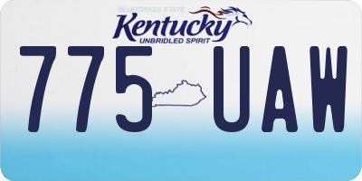 KY license plate 775UAW