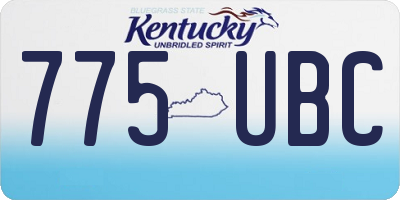 KY license plate 775UBC