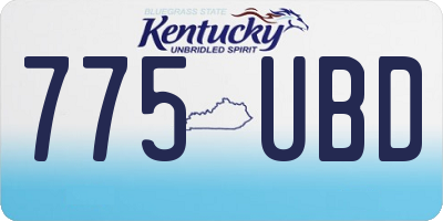 KY license plate 775UBD
