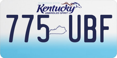 KY license plate 775UBF
