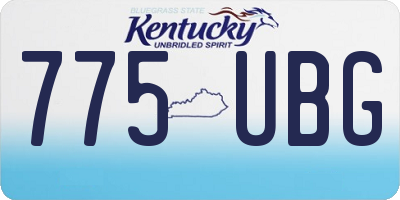 KY license plate 775UBG