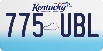KY license plate 775UBL