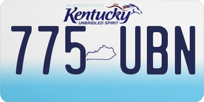 KY license plate 775UBN