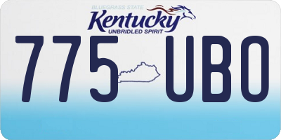 KY license plate 775UBO