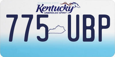 KY license plate 775UBP